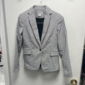Rachel Zoe Black and White Gingham Blazer